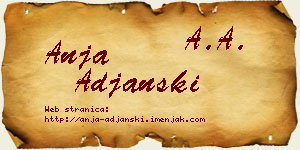 Anja Ađanski vizit kartica